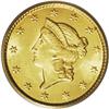 Image 1 : 1849 G$1 Open Wreath MS65 PCGS. Large Head. A pleasing 1849[G$1] Open Wreath MS65 PCGS.