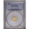 Image 3 : 1849 G$1 Open Wreath MS65 PCGS. Large Head. A pleasing 1849[G$1] Open Wreath MS65 PCGS.