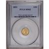 Image 1 : 1853 G$1 MS62 PCGS. A splendid specimen with sharp des 1853[G$1] MS62 PCGS.
