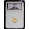 Image 3 : 1855 G$1 MS65 NGC. This is an amazing Gem quality exam 1855[G$1] MS65 NGC.
