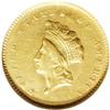 Image 1 : 1855-C G$1 --Cleaned--ANACS. AU55 Details. Variety 9-K. 1855-C[G$1]--Cleaned--ANACS. AU55 Details.