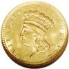 Image 1 : 1856 G$1 Slanted 5 MS65 NGC. A radiant canary-gold Gem 1856[G$1] Slanted 5 MS65 NGC.