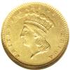 Image 1 : 1857-C G$1 AU55 NGC. Variety 10-L. While identified as 1857-C[G$1]--Reverse Lamination--AU55 NGC.