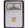 Image 1 : 1866 G$1 MS61 NGC. A boldly struck and lightly marked 1866[G$1] MS61 NGC.