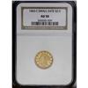 Image 3 : 1843-C $2 1/2 Small Date, Crosslet 4 AU50 NGC. Variety 1843-C[$2 1/2] Small Date, Crosslet 4 AU50 NG