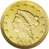 Image 1 : 1844-C $2 1/2 XF45 NGC. Gold coinage from the Charlott 1844-C[$2 1/2] XF45 NGC.