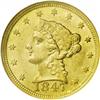 Image 1 : 1847-C $2 1/2 AU58 NGC. Variety 8-F, the only die pair 1847-C[$2 1/2] AU58 NGC.