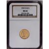 Image 1 : 1925-D $2 1/2 MS64 NGC. Peach-gold surfaces display so 1925-D[$2 1/2] MS64 NGC.