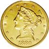 Image 1 : 1880-CC $5 AU58 PCGS. Variety 2-C. Most easily disting 1880-CC[$5] AU58 PCGS.
