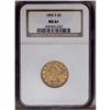 Image 1 : 1896-S $5 MS61 NGC. Apricot-gold surfaces display some 1896-S[$5] MS61 NGC.