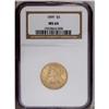 Image 1 : 1899 $5 MS64 NGC. A lustrous lime-gold Choice Liberty 1899[$5] MS64 NGC.