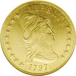 1797 $10 Large Eagle--Ex Jewelry--ANACS. AU55 Details. 1797[$10] Large Eagle--Ex Jewelry--ANACS. AU5