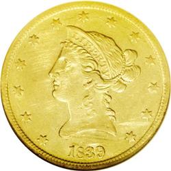 1839 $10 Type of 1840, Small Letters--Cleaned--ANACS. 1839[$10] Type of 1840, Small Letters--Cleaned