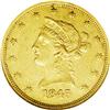 Image 1 : 1845-O $10 AU53 NGC. Breen-6869, Repunched Date. The 8 1845-O[$10] AU53 NGC.