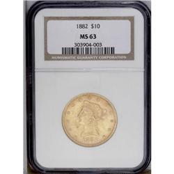 1882 $10 MS63 NGC. A lustrous and penetratingly struck 1882[$10] MS63 NGC.