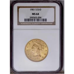 1901-S $10 MS64 NGC. This penetratingly struck near-Ge 1901-S[$10] MS64 NGC.