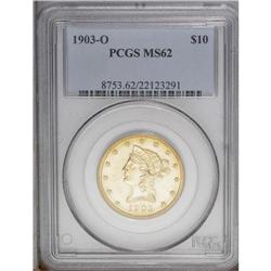 1903-O $10 MS62 PCGS. Rich canary-gold borders cede to 1903-O[$10] MS62 PCGS.