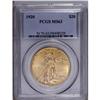Image 1 : 1920 $20 MS63 PCGS. A primarily green-gold piece with 1920[$20] MS63 PCGS.