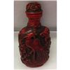 Image 1 : Asian Red Peacock Carved Snuff Bottle