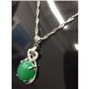 Image 2 : Exquisite Green Jade Pendant On 925 Silver Chain