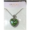 Image 1 : Austrian Crystal with Swarovski Elements - Bright green heart necklace