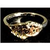 Image 1 : Fashion Ring Two Tone Rose Gold on Silver Band Size 7