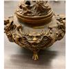 Image 5 : Asian 3 Footed Marked Dragon Incense Burner with Dual Dragon Lid