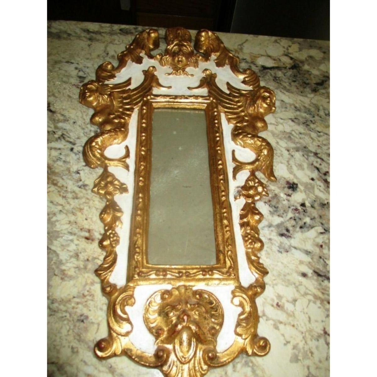 Vintage Ornate Gold Gilt Rococo Italian Florentine Mirror With Griffins ...