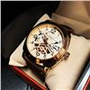 Image 1 : Mens L.A Banus Formal White Skeleton Dial Chronograph Genuine Leather Band Watch