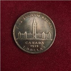 1939 Canadian $1 Silver Dollar 80% Silver
