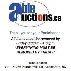 ALL ITEMS MUST BE REMOVED BY FRIDAY 4:00PM BY APPOINTMENT