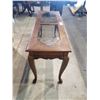 Image 2 : WOODEN SIDE TABLE WITH GLASS TOPS