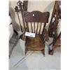 Image 1 : WOODEN CHILDRENS ROCKING CHAIR & FIREPLACE UTENSILS