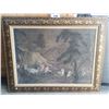 Image 1 : GOLD FORAL DESIGN FRAME ORIENTAL STYLE PRINT 3.2FT X 4FT
