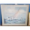 Image 1 : GOLD TONE FRAME PAINTING SIGNED BY J. ALLEN 48IN X 60IN