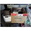 Image 2 : BROTHER MFC PRINTER (UNKNOWN CONDITION), BOX OF EXTENSION CORDS, BINS, & MORE
