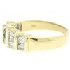 Image 4 : 14K Solid Yellow Gold 1.14 ctw Bar Set Round & Baguette Diamond Band Ring Size 7