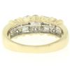 Image 5 : 14K Solid Yellow Gold 1.14 ctw Bar Set Round & Baguette Diamond Band Ring Size 7