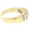 Image 9 : 14K Solid Yellow Gold 1.14 ctw Bar Set Round & Baguette Diamond Band Ring Size 7