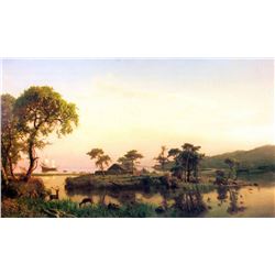 Gosnold on Cuttyhunk, 1602 by Albert Bierstadt