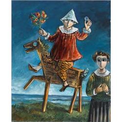 Yosl Bergner, Oil on canvas