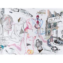 Yair Garbuz, Mixed media on paper mount