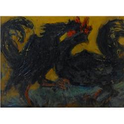 Marcel Janco, Oil on cardboard