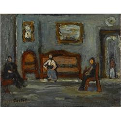 Moshe Castel, Oil on cardboard laid on 