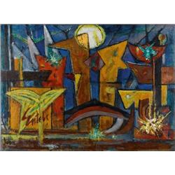 Marcel Janco, Oil on canvas