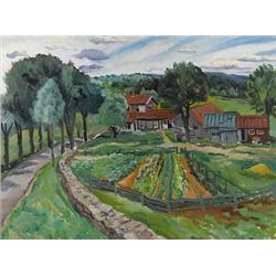 Gyula Zilzer, Oil on canvas mounted on 