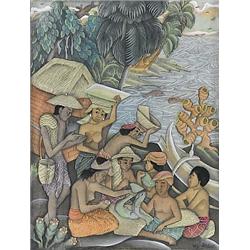 Wj. Regug (Bali), Tempera on canvas