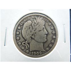 1909-S Barber 50c.  Fine.
