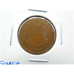 1870 2c.  Scarce Date.  VG+.