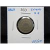 Image 3 : 1869 Shield 5c.  VF/XF.